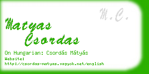 matyas csordas business card