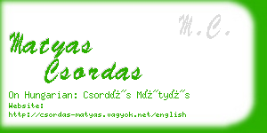 matyas csordas business card